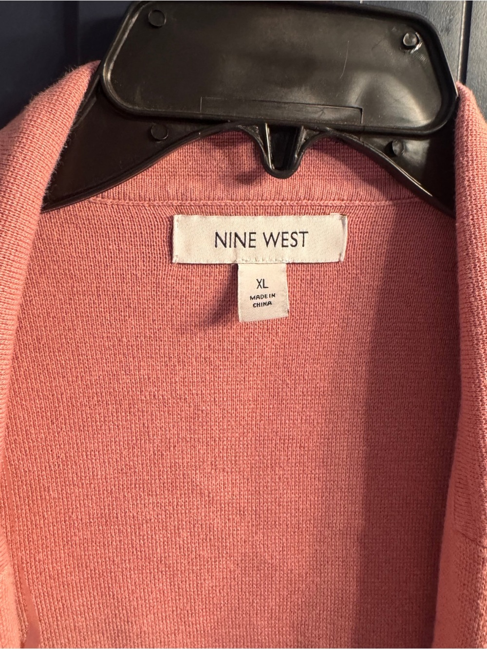 Nine West Blush Pink Open-Front Cardigan with Pockets - Picture 3 of 4